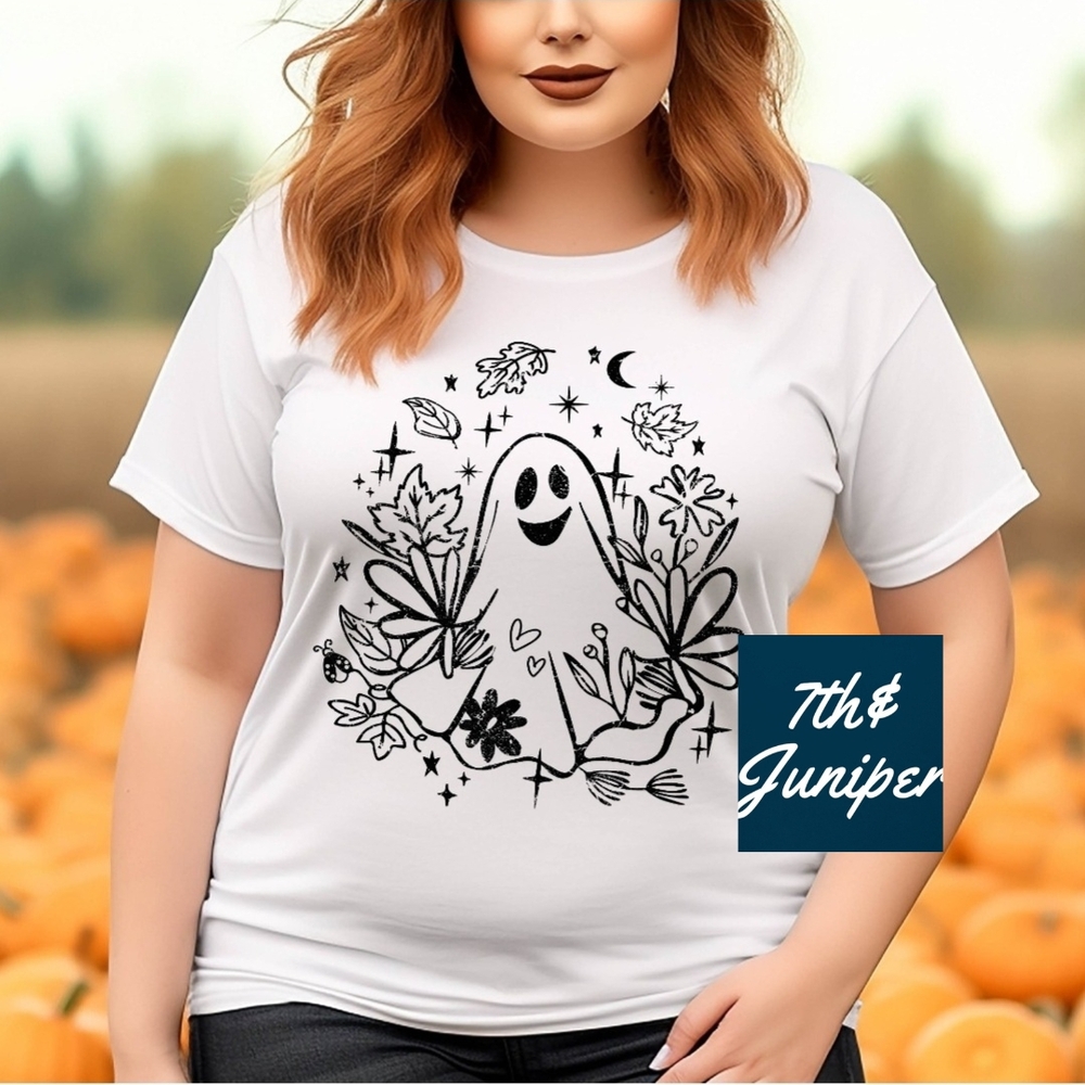 Bella Canvas Whimsical Ghost Graphic Tee Nre